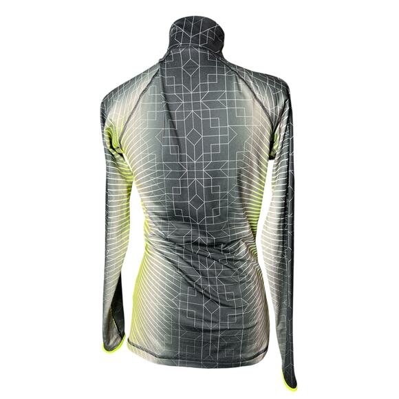 Nike Pro Women's Jacket in Black Yellow Pattern w/Three Quarter Zipper Size M - Picture 4 of 8